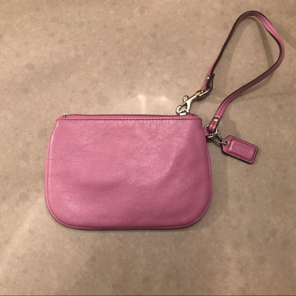 COACH Purple Leather Wristlet